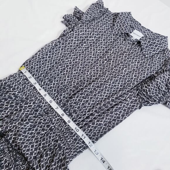 Skylar + Madison Diamond Print Shirred-Waist Mini Dress - Picture 8 of 11